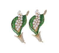 FRCOLOR 2PCS Alloy Rhinestone Car Keychain Brooches Elegant Wheat Ear Design Trendy Decorative Pins for Women for Clothing Accessories