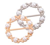 FRCOLOR 2pcs Alloy Scarf Buckle Metal Silk Scarf Holder Clasp Ring Clamp for Women Elegant Simple Fashionable Accessory