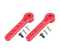 FRCOLOR 2pcs Aluminum Alloy Single Arm Horn for Rc Car Truck Airplane Extended Steering Range Precision Torque Transmission Fit DIY Rc Vehicle Accessories Red
