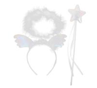 FRCOLOR 2pcs Angel Costume Set Lightweight Headband and Fairy Wand for Women Portable Party Accessories for Halloween Birthday Dress Up and Role Playing Events