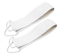 FRCOLOR 2Pcs Bath Scrubber Brush Exfoliating Back Washer Strap for Deep Cleansing and Dead Skin Removal Natural Loofah Body Exfoliator for Shower Spa Skin Care Random Color