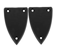 FRCOLOR 2Pcs Black ABS Electric Guitar Truss Rod Covers 3 Hole Repairing Plates Easy to Install Practical Solution for Guitar Maintenance and Replacement