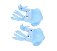 FRCOLOR 2Pcs Blue Octopus Hat Costume Headwear for Adults and, Novelty Animal Sea Creature Funny Party Hats for Halloween, Birthday, Travel, Festival