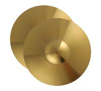 FRCOLOR 2pcs Brass Crash Cymbals Set for Jazz Drums Golden Colour Low Volume Musical Instrument Drum Cymbal with No Burrs and Safe Finish
