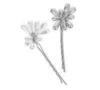 FRCOLOR 2pcs Bride Hair Clip Hair Pin Clips Beaded Accessories Pearl Claw Leaf Decorative