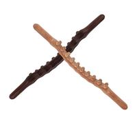 FRCOLOR 2pcs Carbonized Massage Stick Dual Row Roller Beads for Muscle Scraping for Legs Back and Foot Massage for Home Spa Use
