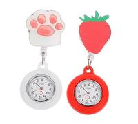 FRCOLOR 2pcs Cartoon Digital Watch Nurse Pocket Watch Clip for Women Nursing Hanging Nurses for Everyday Use