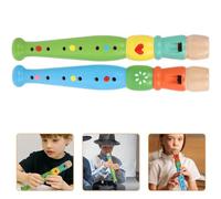 FRCOLOR 2pcs Cartoon Piccolo Flute Educational Musical Instruments for Lightweight Wood Flute for Developing Creativity and Musical Skills Random Colors Random Color