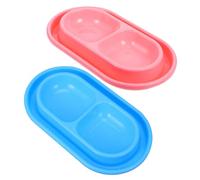 FRCOLOR 2pcs Cat Double Bowls with Water Moat Ant Barrier Design Non-slip Pet Feeding Dish for Cats and Small Dogs Easy to Clean Dual Compartments Food and Water Feeder for Home Apartment