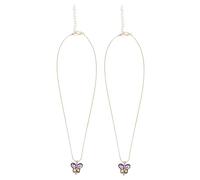 FRCOLOR 2Pcs Ceramic Butterflies Pendant Necklaces for Women Stylish Hand Painted Charm Jewelry for Birthdays Weddings Mother Day and More