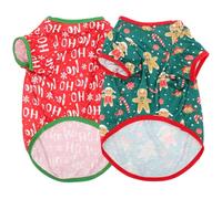 FRCOLOR 2pcs Christmas PET Costume PET Clothes Xmas Cotton Snowflake L Gingerbread Man L for Pugs and Pomeranian Small Dogs
