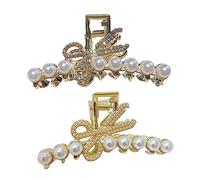 FRCOLOR 2pcs Classic Elegant Rhinestone Hairpin Large Hair Claw Clips Hair Clip for Daily Use Outfits Parties