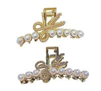 FRCOLOR 2pcs Classic Rhinestone Hairpin Large Claw Clip No Crease Hair Clips for Women Oversized Barrette Hair Clamp