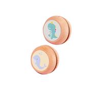 FRCOLOR 2PCS Colorful Wooden Yo Yo for Dinosaur Early Educational Cartoon Yoyo Ball for Wrist Strength Exercise and Outdoor Play