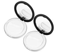 FRCOLOR 2pcs Compact Container, Empty Makeup Loose Case with Puff and Elasticated Net Sifter Makeup Sponges BB Cream Box Sponges
