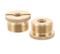 FRCOLOR 2Pcs Copper Microphone Adapter Screw Threaded Adapter for Mic Stand Accessories with Stable Boom Arm Support Golden Metallic Finish for Recording Studios Live Streaming