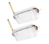 FRCOLOR 2pcs Cosmetic Storage Bag Makeup Pouch Glitter Toiletries Pouch for Travel Large Capacity Silver for Travel Bags for Women and Makeup Storage