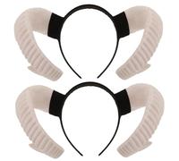 FRCOLOR 2pcs Cosplay Sheep Horn Headband Comfortable Hollow Animal Horn Hairband for Halloween Party Photo Shoot Adult Costume Accessory for Easy Character Transformation