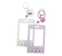 FRCOLOR 2pcs Creative Photo Card Holder Keychain Clear Plastic Badge Protector for Employee Id Student Cards and Bus Compact and Lightweight Design with Keychain