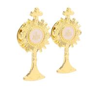 FRCOLOR 2pcs Cross Brooch Pins for Women Religious Ceremony and Wedding Accessories Minimalist Metal Pins for Sweaters Coats Shawls Stylish Simplicity and Versatile Use