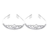 FRCOLOR 2pcs Crown Headband for Bride Wedding Headpiece Diamond Crown Headdress Bridal Accessory Beautiful