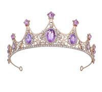 FRCOLOR 2pcs Crown Women Wedding Bride Tiara Birthday Hair Accessories Costume Round Bridal Headband Princess Hair Accessories for Wedding Tiara Zinc Alloy