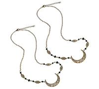 FRCOLOR 2pcs Crystal Beads Hair Accessories Headpiece Headband Forehead Chain for Women Girls