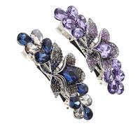 FRCOLOR 2pcs Crystal Rhinestone Bridal Hair Clips Large Spring Barrettes for Women Lightweight Half-up Hair Accessories with Firm Lock Elegant Prom and Wedding Hairpins and Special