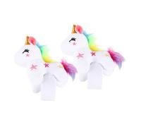 FRCOLOR 2pcs Cute Plush Unicorn Slap Bracelets for Comfortable Animal Wristbands with Easy Slap Mechanism Adorable Party Favors and Birthday Decorations Soft Stuffed Unicorn Design