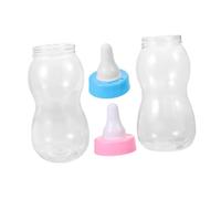 FRCOLOR 2pcs Cute Transparent Coin Storage Bottles Thickened Piggy Bank for Candy Nuts and Dried Fruits for and Party Decorations Blue Pink