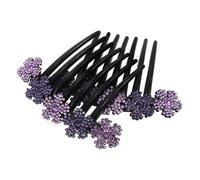 FRCOLOR 2pcs Diamond Flower Combed Bridal Hair Accessories Hair Side Combs Clips Wedding Hair Headdress Women Hair Accessories Hair Styling Pins Rhinestone Hair Side Comb Violet Plastic