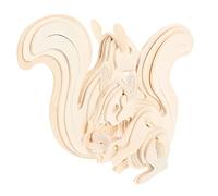 FRCOLOR 2pcs DIY Wooden Animal Puzzle for Educational Fun Interactive Hand Painted Squirrel Jigsaw Models Creative Shape Puzzle for Mental Development and Home Decoration