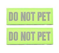 FRCOLOR 2pcs Do Not Pet Patch Dog Vest Patches Do Not Pet Sticker Reflective Dog Patches Removable Service for Hook and Loop Vests and Harnesse（Green）