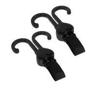 FRCOLOR 2pcs Double Hook Stroller Clips for Carriage Non-Slip Carabiner Hooks for Diaper Bags Shopping Purse Organizer Secure Attachment for Prams and Wheelchairs Black
