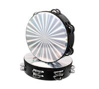 FRCOLOR 2Pcs Double Row Handheld Tambourine Musical Percussion Instrument for Dance and Performance Sound Hand Clapping Tambourine for Adults for Team Activities