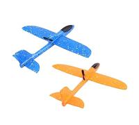 FRCOLOR 2pcs Electric Foam Airplane Model Flying Glider Educational Hand Throwing Aircraft Random Color for Boys Outdoor Fun and Skill Development Random Color