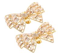 FRCOLOR 2pcs Elegant Bowknot Rhinestone Shoe Clips Detachable Buckle Accessories for Women Bridal Party Attire Pumps and Flats