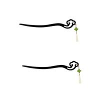 FRCOLOR 2pcs Elegant Tassel Hair Stick Japanese Style Hair Pin Wooden Stick for Women Perfect for Long Party Wedding