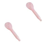 FRCOLOR 2pcs Facial Massager Jade Stone Long Thicken Handle Multi-Function Tool for Spa and Acupuncture Therapy