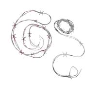 FRCOLOR 2pcs Fake Barbed Wire Decoration Spooky Halloween Props for Haunted Houses Western Cowboy Themed Realistic Prank for Halloween Celebrations Easy Assembly for Instant Festive
