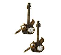 FRCOLOR 2pcs Fashion Watch Guitar Keychain Accessory Mini Watch Guitar Charm for Music Lovers