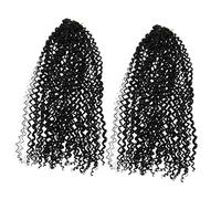 FRCOLOR 2pcs Faux Crochet Braiding Hair Twisted Wavy Extensions for Spring Twist Hair Braiding Wig Passion Braids