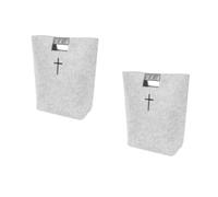 FRCOLOR 2pcs Felt Bible Bag Tote with Handle, Christian Shopping Bag | Cross Cutout Detail, Reusable Everyday Carry, for Groceries, Study, Camping, Gift Use