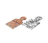 FRCOLOR 2pcs Fine Tooth Afro Pick Comb Static Acetate Hair Styling Tool for Precise Sectioning and Highlighting Lightweight Travel Friendly Hairdressing Comb for Men and Women