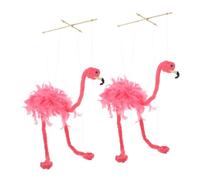 FRCOLOR 2pcs Flamingo Marionette Puppets Plush Animal Pull-string Interactive Puppetry for Storytelling and Performance with Wear-resistant Material Vibrant Color Suitable for Adults