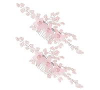 FRCOLOR 2pcs Floral Bridal Hair Combs Handcrafted Crystal Wedding Accessories for Women Elegant Hair Jewelry for Brides and Bridesmaids Lightweight and Versatile Styling
