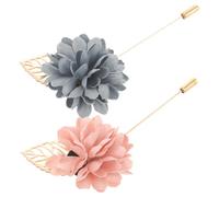 FRCOLOR 2pcs Flower Lapel Pin Elegant Brooch for Men and Women Vibrant Floral Pins for Weddings Parties and Formal Events Craftsmanship Comfortable Wear