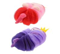 FRCOLOR 2pcs Gentle Exfoliating Sponge Bath Loofah Soft Pe Material Cartoon Animal Shape Cute Cartoon Design Resisting Unraveling Bath Time
