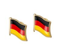 FRCOLOR 2pcs German Flag Brooch Lapel Pin Metal Crystal Badge for Mens Suit Decoration Durable Collectible Souvenir Pin for Teachers Students Travelers Easy to Match Accessories