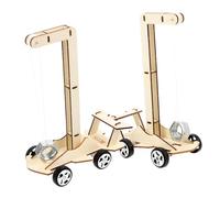 FRCOLOR 2pcs Gravity Car Educational DIY Gravitational Car Experimental Science Kit Wooden for Boys Gift Random Color